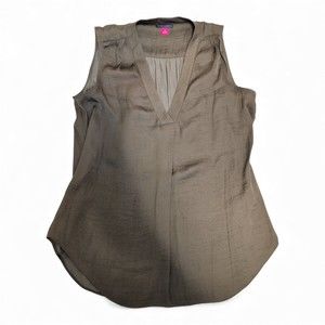Vince Camuto Sleeveless Olive V-Neck Blouse Size‎ XS